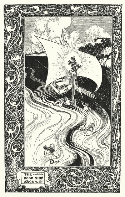 Det goda skeppet "Argo" (litografi) av Thomas Heath Robinson