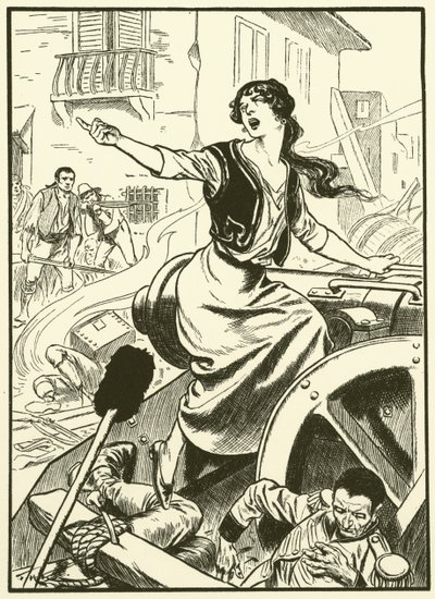 Jungfrun från Saragossa (gravyr) av Thomas Heath Robinson