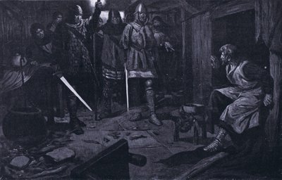 Tillfångatagandet av William Wallace AD1305 (litografi) av Thomas Heath Robinson