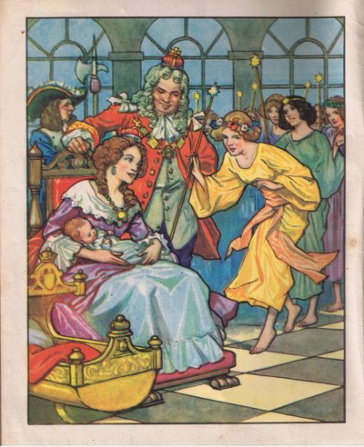Älvorna och prinsessan (litografi) av Thomas Heath Robinson