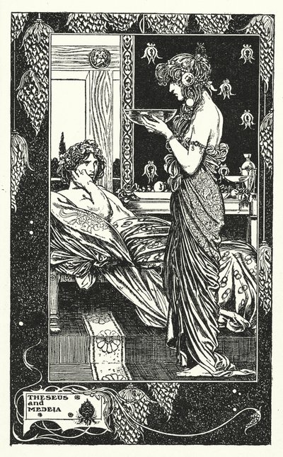 Theseus och Medeia (litografi) av Thomas Heath Robinson