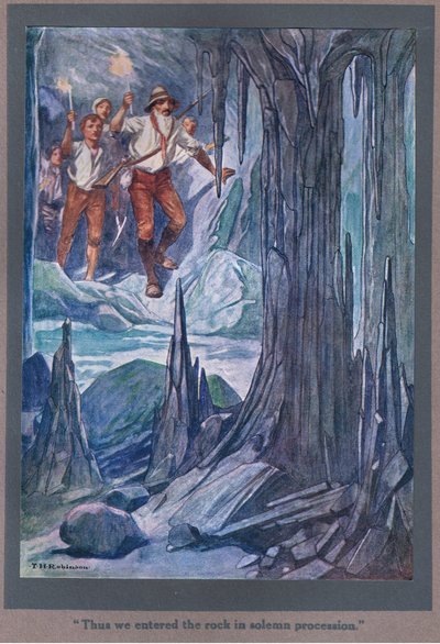 Så gick vi in i berget i högtidlig procession (färglitografi) av Thomas Heath Robinson