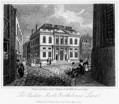 The Auction Mart, Bartholomew Lane, City of London, 1817. av Thomas Higham