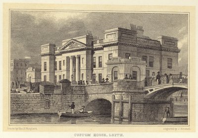 Custom House, Leith (gravyr) av Thomas Hosmer (after) Shepherd