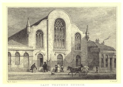 Lady Yesters kyrka (gravyr) av Thomas Hosmer (after) Shepherd
