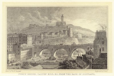 North Bridge, Caton Hill etc. från Bank of Scotland (gravyr) av Thomas Hosmer (after) Shepherd