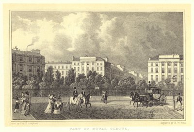 Del av Royal Circus (gravyr) av Thomas Hosmer (after) Shepherd