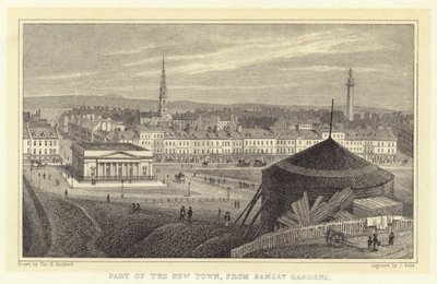 En del av den nya staden, från Ramsay Gardens (gravyr) av Thomas Hosmer (after) Shepherd