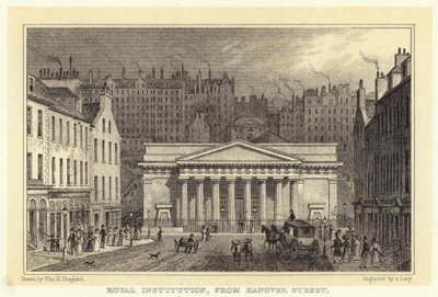 Royal Institution, från Hannover Street (gravyr) av Thomas Hosmer (after) Shepherd