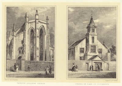 Trinity College Church; Chapel of Ease, St Cuthberts (gravyr) av Thomas Hosmer (after) Shepherd