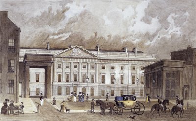 En samtida gravyr av det nya kungliga myntverket, ca 1830 (handfärgad gravyr) av Thomas Hosmer Shepherd