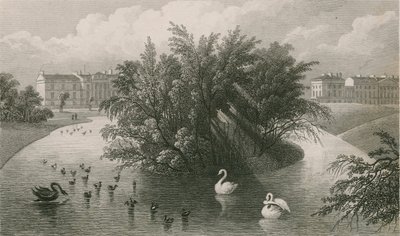 En ö vid sjön och en del av Cornwall och Clarence Terrace, Regent