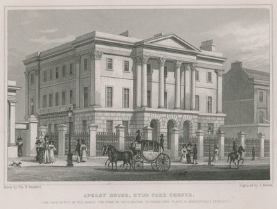 Apsley House, Hyde Park Corner, London, residens för hertigen av Wellington. av Thomas Hosmer Shepherd