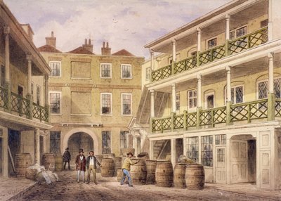 Bell Inn, Aldersgate Street, London, 1857 av Thomas Hosmer Shepherd