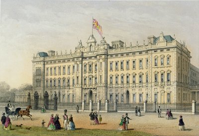 Buckingham Palace, graverad av Bachelier, pub. 1854 av Thomas Hosmer Shepherd