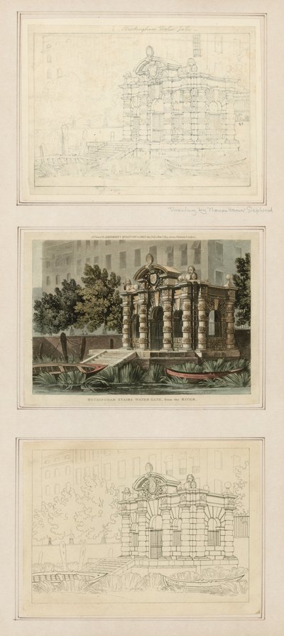 Buckingham Stairs Water Gate, från floden av Thomas Hosmer Shepherd