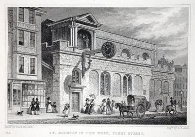 Church of St Dunstan, i väster, Fleet Street, från puben "London and it
