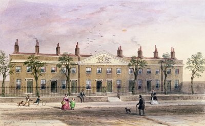 Clothworkers Almshouses i Frog Lane av Thomas Hosmer Shepherd