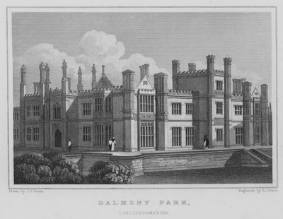 Dalmeny Park, Linlithgowshire (gravyr) av Thomas Hosmer Shepherd