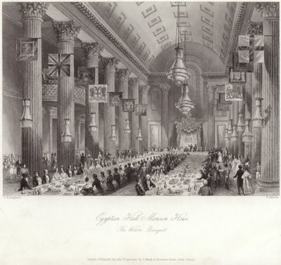 Egyptiska salen i Mansion House under Wilson-banketten av Thomas Hosmer Shepherd