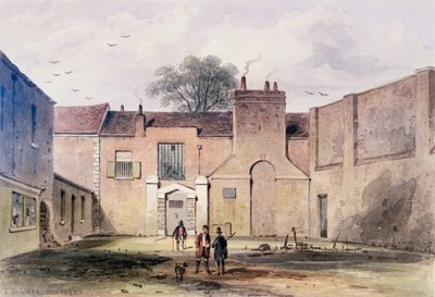 Ingången till Tothill Fields Prison, 1850 av Thomas Hosmer Shepherd