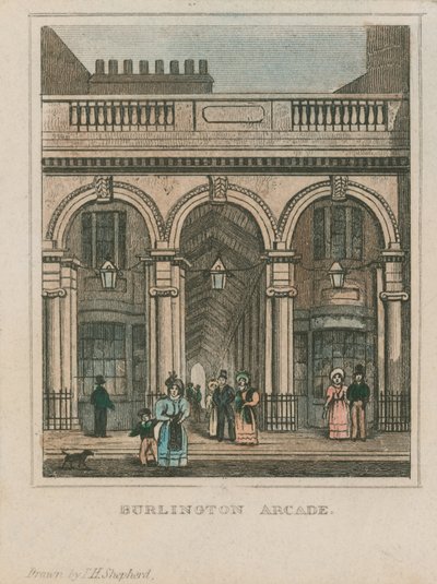 Exteriör vy av Burlington Arcade av Thomas Hosmer Shepherd