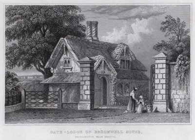Gate-Lodge of Broomwell House, Brislington, nära Bristol (gravyr) av Thomas Hosmer Shepherd