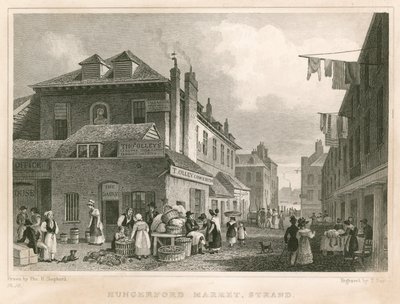 Hungerford Market, nära York Buildings, The Strand, London av Thomas Hosmer Shepherd