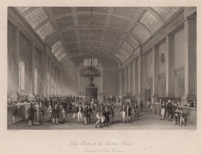 Long Room i Custom House, London, för betalning av tullavgifter av Thomas Hosmer Shepherd