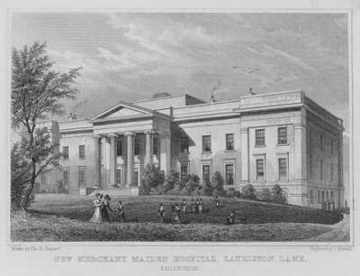 New Merchant Maiden Hospital, Lauriston Lane, Edinburgh (gravyr) av Thomas Hosmer Shepherd