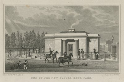 En av de nya logerna, Hyde Park, London av Thomas Hosmer Shepherd