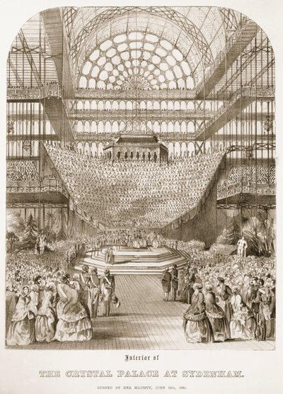 Invigning av Crystal Palace i Sydenham av drottning Victoria den 10 juni 1854 av Thomas Hosmer Shepherd