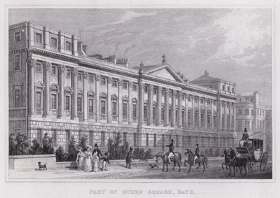 Del av Queen Square, Bath (gravyr) av Thomas Hosmer Shepherd