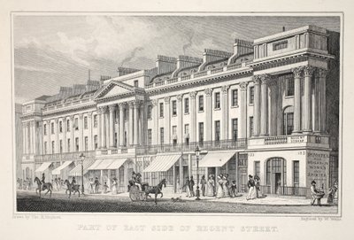 En del av Regent Streets östra sida, från puben "London and it