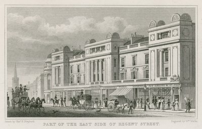 En del av östra sidan av Regent Street, London av Thomas Hosmer Shepherd