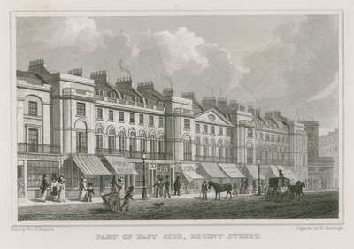 Del av den östra sidan av Regnet Street, London av Thomas Hosmer Shepherd