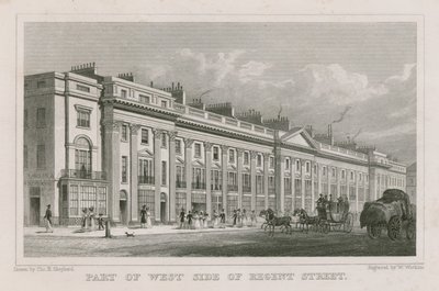 En del av västra sidan av Regent Street, London av Thomas Hosmer Shepherd