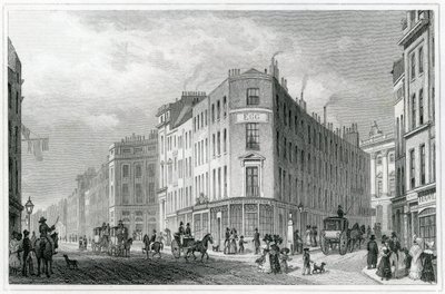 Piccadilly, från Coventry Street, 1830 av Thomas Hosmer Shepherd