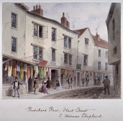 Förmodligen en vy av Holywell Street, Westminster, London, c1850 av Thomas Hosmer Shepherd