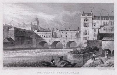 Pulteney Bridge, Bath (gravyr) av Thomas Hosmer Shepherd