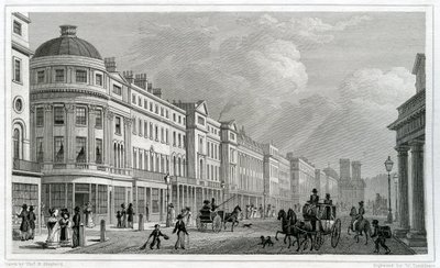 Regent Street, London, från Quadrant av Thomas Hosmer Shepherd