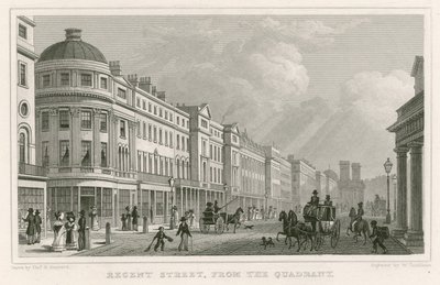 Regent Street, London, från kvadranten av Thomas Hosmer Shepherd
