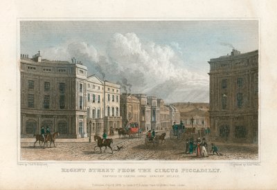 Regent Street från Circus Piccadilly, London av Thomas Hosmer Shepherd