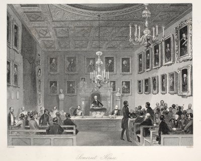 Somerset House, från "London Interiors with their Costumes and Ceremonies" pub. Joseph Mead, London, ca 1843 (stålgravyr). av Thomas Hosmer Shepherd