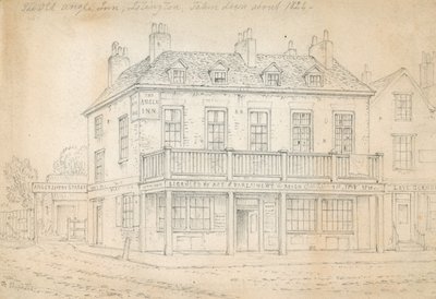 The Angel Inn, Islington (bläck på papper) av Thomas Hosmer Shepherd