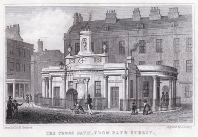 The Cross Bath, från Bath Street (gravyr) av Thomas Hosmer Shepherd