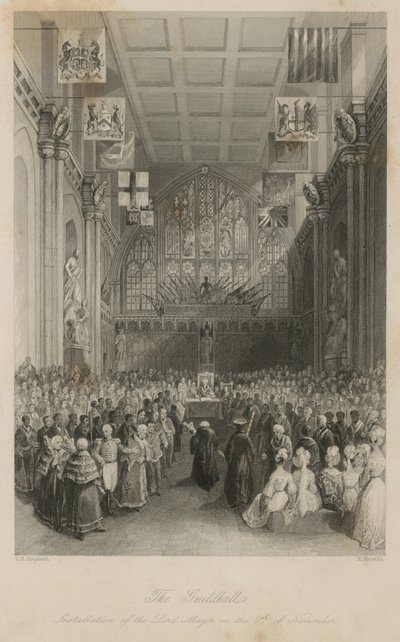 The Guildhall: Installation av Lord Mayor den 8 november av Thomas Hosmer Shepherd