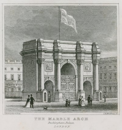 Marble Arch, Buckingham Palace av Thomas Hosmer Shepherd