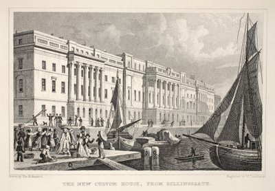 The New Custom House, från Billingsgate, från puben "London and it