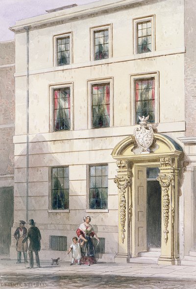 The New Front of Painter Stainers Hall, 1850 (wc på papper) av Thomas Hosmer Shepherd